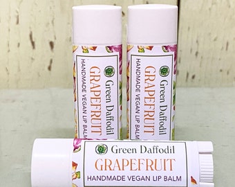 Grapefruit Lip Balm Tube- Vegan - Green Daffodil - Lip Moisterizer