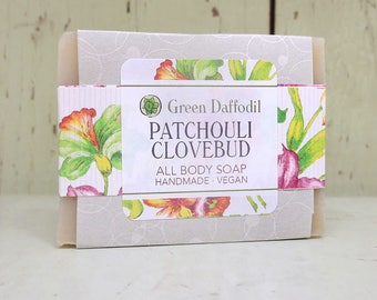 Patchouli Clovebud Bar of Soap - Green Daffodil - Essential Oils - Hippie Lover- Patchouli + Clove