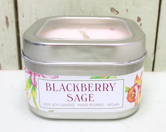 Blackberry Sage 8 oz. Soy Candle - Green Daffodil - Fruit Lovers