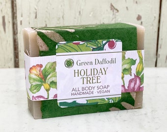 Holiday Tree  Bar of Soap - Green Daffodil - Christmas