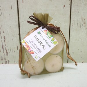 Oakmoss Soy Tealights 4 Pack - Green Daffodil - Musk - Amber