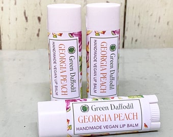 Georgia Peach Lip Balm Tube- Vegan - Green Daffodil - Fruit Lovers - Moisturize