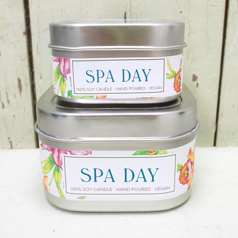 Spa Day Soy Candle 8 oz. Green Daffodil Relax Soothe Fresh Clean image 2