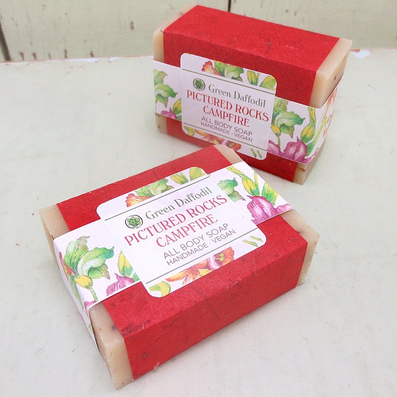 Pictured Rocks Campfire Bar of Soap Green Daffodil Campers Etsy