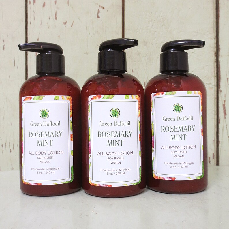 Rosemary Mint Soy Hand & Body Lotion Green Daffodil Etsy