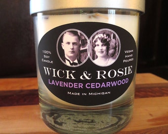 Lavender Cedarwood Soy Candle - Wick & Rosie Collection - High End Essential Oils