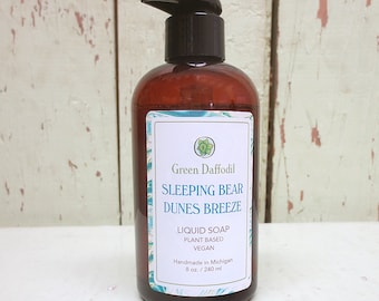 Sleeping Bear Dunes Breeze Liquid Soap - All Purpose Castile Base - Green Daffodil - VEGAN - Beach