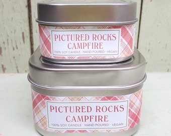 Pictured Rocks Campfire Soy Candle 4 oz. - Green Daffodil  - Campers - Outdoor Lovers - Travel Size