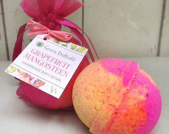 Grapefruit Mangosteen Bath Bomb - Green Daffodil - Bath time - Favors - Citrus + Fruity Blend