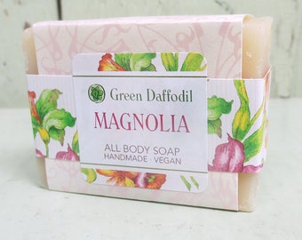 Magnolia Bar of Soap - Green Daffodil - Springtime Flower - Garden Lovers -Southern