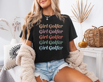 Golfer Girl, Golf Tshirt dla kobiet, Golf Gifts For Girls, Cute Golf Shirt Women, Koszulki dla golfistów, Prezenty dla golfistów, Prezenty dla golfistów