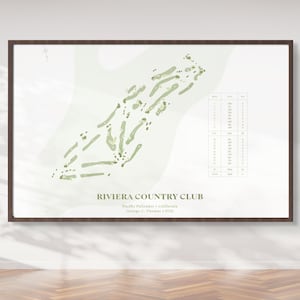 Riviera Country Club | Golf Course Map, Golf Painting, Golf Gift, Course Layout |  Fine Art Print