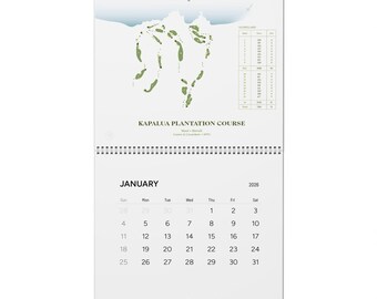 2026 Golf Courses Wall Calendar, Golf Lover Gift