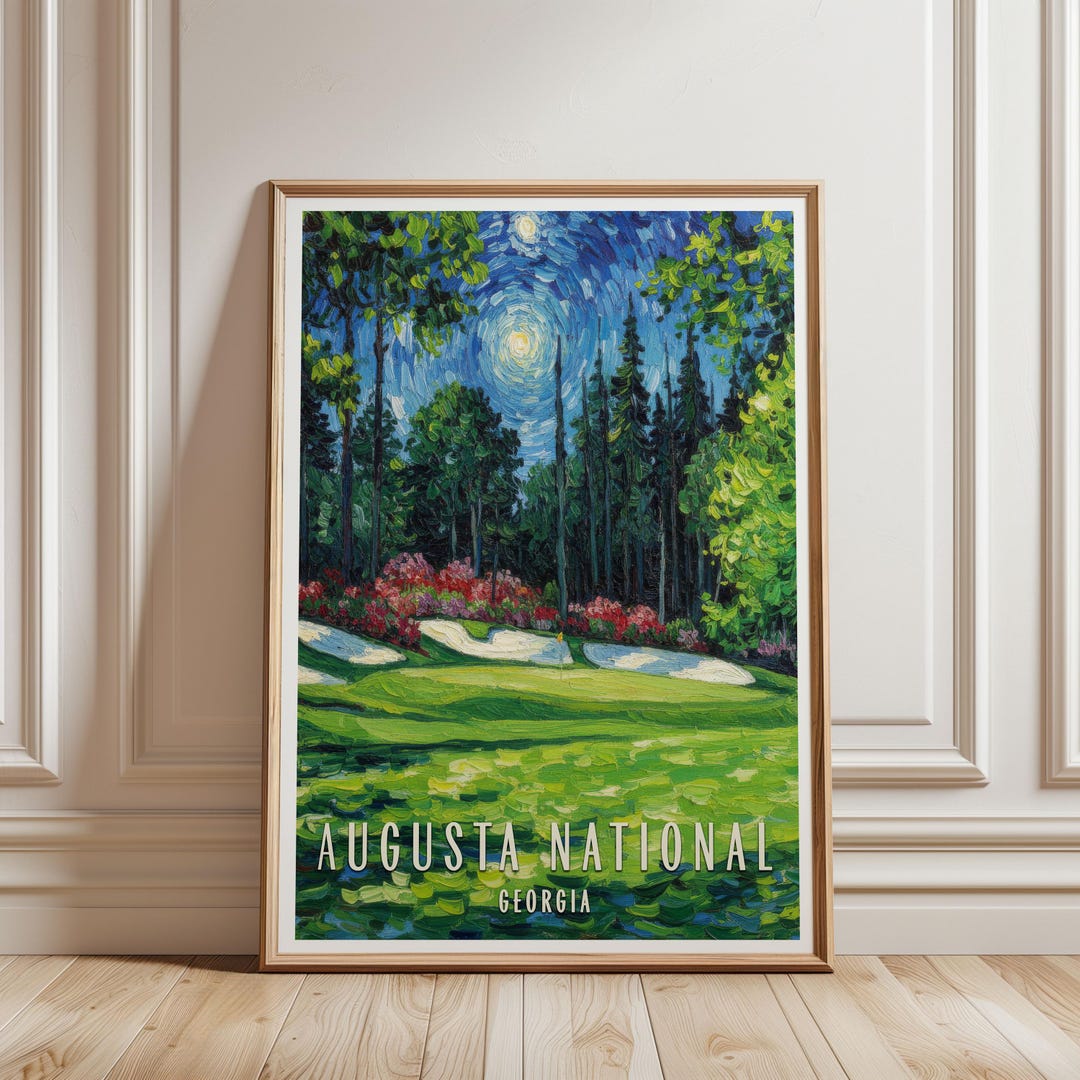 Augusta National Golf Print | 13th Hole | Augusta Impasto Style Art - Etsy