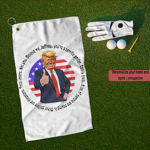 Trump Golfer Towel, Trump Gift For Golfer, Gift For Men, Women Golf Gift, Golfer Coffee Towel, Cup Father Day Gift, Personalized Golfing