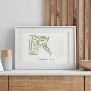 Victoria Golf Club | Golf Course Map, Golf Painting, Golf Gift, Course Layout |  Fine Art Print