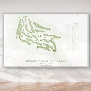 Kingston Heath Golf Club | Golf Course Map, Golf Painting, Golf Gift, Course Layout |  Fine Art Print