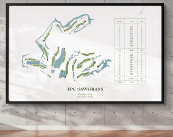TPC Scottsdale | Golf Course Map, Golf Painting, Golf Gift, Course ...
