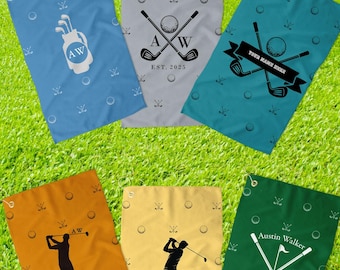 Monogrammed Golf Towel, Personalized Golf Towel, Custom Golf Towel, Personalized Golf Gift for Dad, Custom Groomsmen Golf Towel