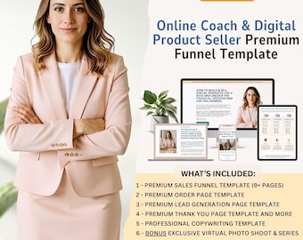 DFY Systeme.io Sales Funnel Bundle 9 Pages | High Converting | Lead Magnet | Tripwire | Template Online Coach Course Sales | Beige Neutral