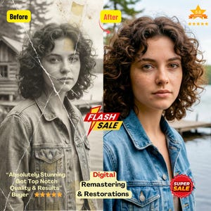 Vintage Photo Restoration, Enhance Colorize Old Pics, Advanced PhotoShop Edit, Repair Damage & Blur, 2K 4k Upscale, Gift for Mom Dad, DFY