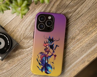 Funda resistente para teléfono Demon Art, Alastor, anime, funda protectora, diseño degradado genial, para iPhone, Samsung, Google Pixel, inspirada en Hazbin Hotel.