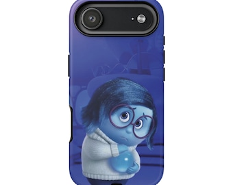 Funda para teléfono Inside Out Sadness para iPhone, Samsung y Google Pixel / Funda protectora resistente con bonito personaje azul, diseño de anime