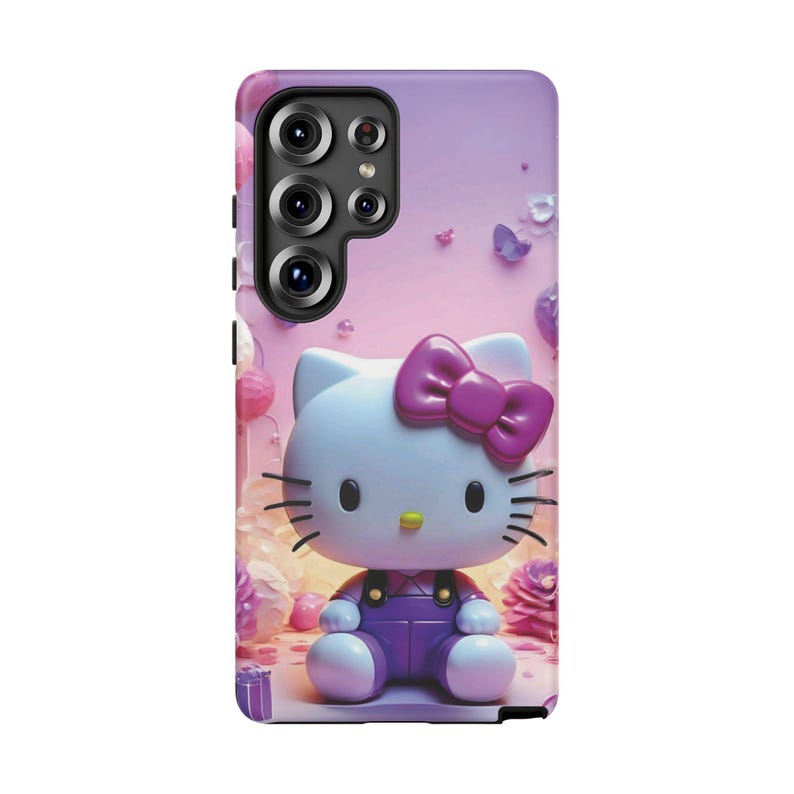 Funda para teléfono resistente con diseño de gato lindo inspirado en Hello Kitty / Funda protectora rosa kawaii de dibujos animados imagen 11