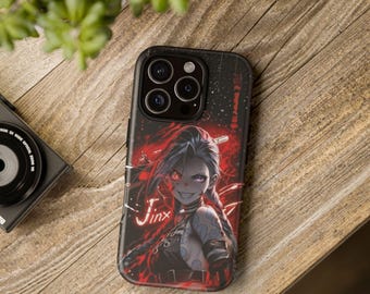 Arcane Jinx Tough Phone Case for iPhone 16 15, Samsung S25, S24 and Google Pixel 9 Pro | League of Legends Video Game Protective Cover