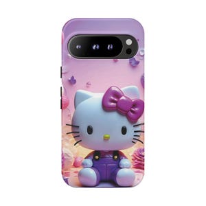 Funda para teléfono resistente con diseño de gato lindo inspirado en Hello Kitty / Funda protectora rosa kawaii de dibujos animados imagen 7