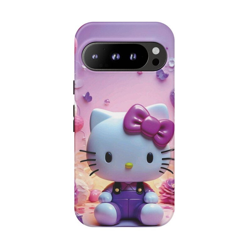 Funda para teléfono resistente con diseño de gato lindo inspirado en Hello Kitty / Funda protectora rosa kawaii de dibujos animados imagen 7