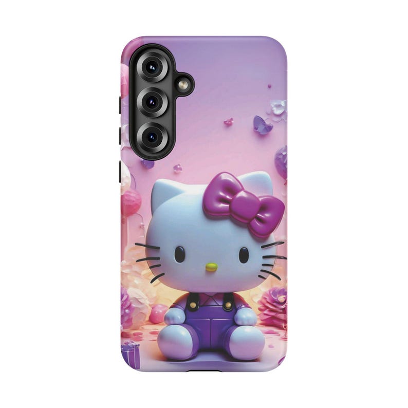 Funda para teléfono resistente con diseño de gato lindo inspirado en Hello Kitty / Funda protectora rosa kawaii de dibujos animados imagen 10