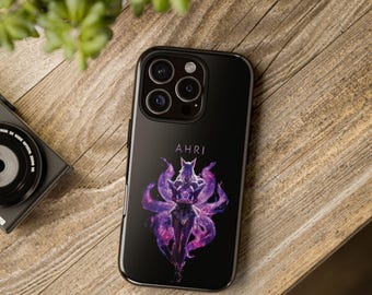 Funda resistente de Ahri, funda protectora para teléfono con diseño de anime de League of Legends, regalo para gamers, compatible con iPhone, Samsung y Google Pixel