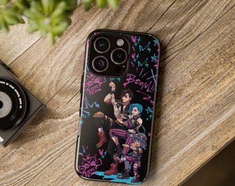 Arcane Jinx & Vi Tough Phone Case for iPhone 16 15, Samsung S25 S24 Ultra and Pixel 9 Pro - Gift for League of Legends Fan