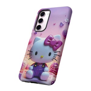 Funda para teléfono resistente con diseño de gato lindo inspirado en Hello Kitty / Funda protectora rosa kawaii de dibujos animados imagen 16