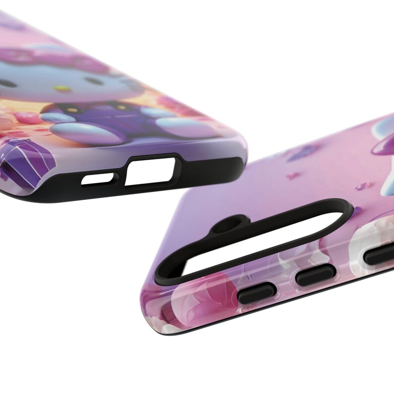 Funda para teléfono resistente con diseño de gato lindo inspirado en Hello Kitty / Funda protectora rosa kawaii de dibujos animados imagen 14