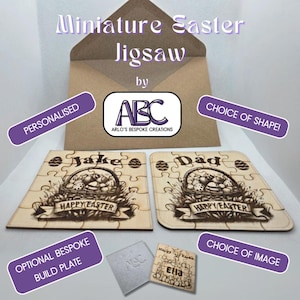 Personalised  Mini Easter Jigsaw - Wooden Puzzle - Free Delivery