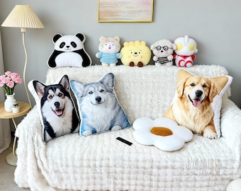 Personalisiertes Haustier Fotokissen, 3D Hund / Katze Portrait Kissen
