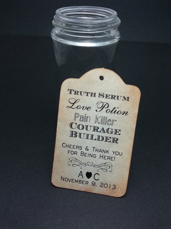 Items similar to Love potion - liquor bottle tags - wedding tags - by Just Scraps N Things on Etsy