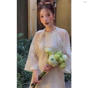Sheer Silk Vietnamese Ao Dai | Modern Ao Dai Dress
