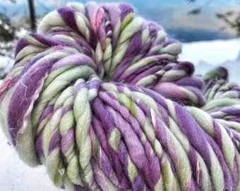 SERENITY-Huge Skein- Hand Dyed, Hand Spun Art Yarn from Super Soft Merino, Silk and Sparkle