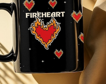 Fireheart Mug , Throne of Glass Merch Coffee Cup,Bookish Fan Gift, Aelin Dark Academia Decor, Cozy Fantasy Reader, Gift for Anniversary