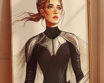 Lámina artística de Violet Sorrengail, póster de merchandising de Fourth Wing, regalo para una fan de los libros.