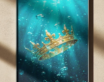 The Wicked King Art Print, Gift Graduation , Holly Black Bookish Gift, Ocean Fantasy