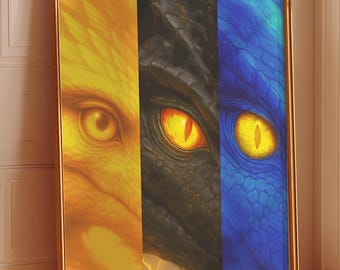 Fourth Wing Dragon Eyes Art Print | Bookish Fantasy Wall Decor