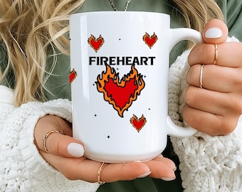 Fireheart Mug, Throne of Glass Merch | Aelin Galathynius Coffee Cup, Gift for Her, Cute Bookish Mug, Fantasy Reader Gift, Gift for Birthday