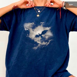 Dark Fantasy Dragon Clouds Shirt, Minimalist Dragon, Comfort Colors Tee,Inspired Fourth Wing image 2