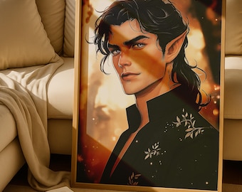 Rhysand Art Print, ACOTAR Night Court Poster | SJM Merch Book Boyfriend Gift, Dark Academia Velaris Decor, Celestial Fantasy Wall Art