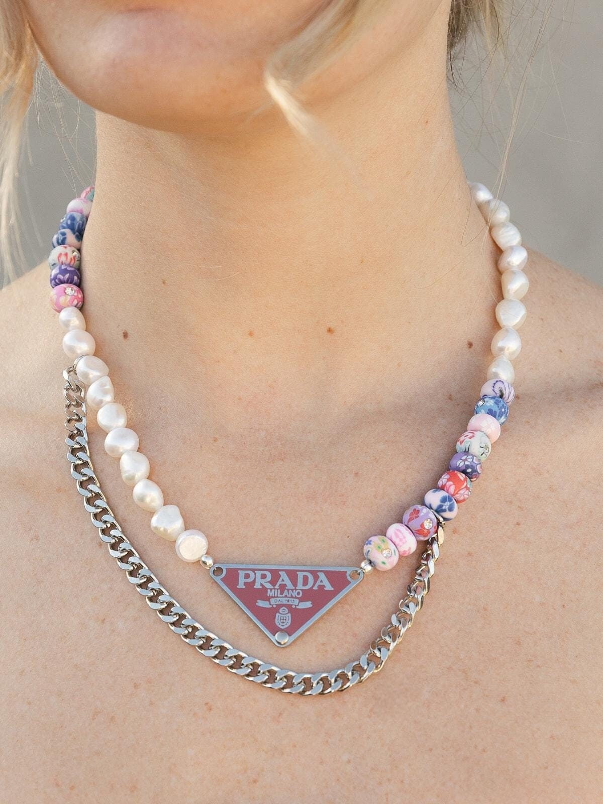 ネックレス・ペンダント PRADA Printed Pearls Necklace prada pearl chain necklace | iamkoko.la