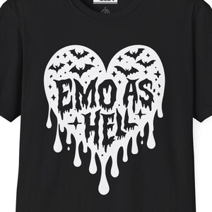 Emo As Hell T-shirt, Black Statement Tee, Heart Design Shirt, Pop Punk Clothing, Emo Kid Gift, Warped Tour Inspired